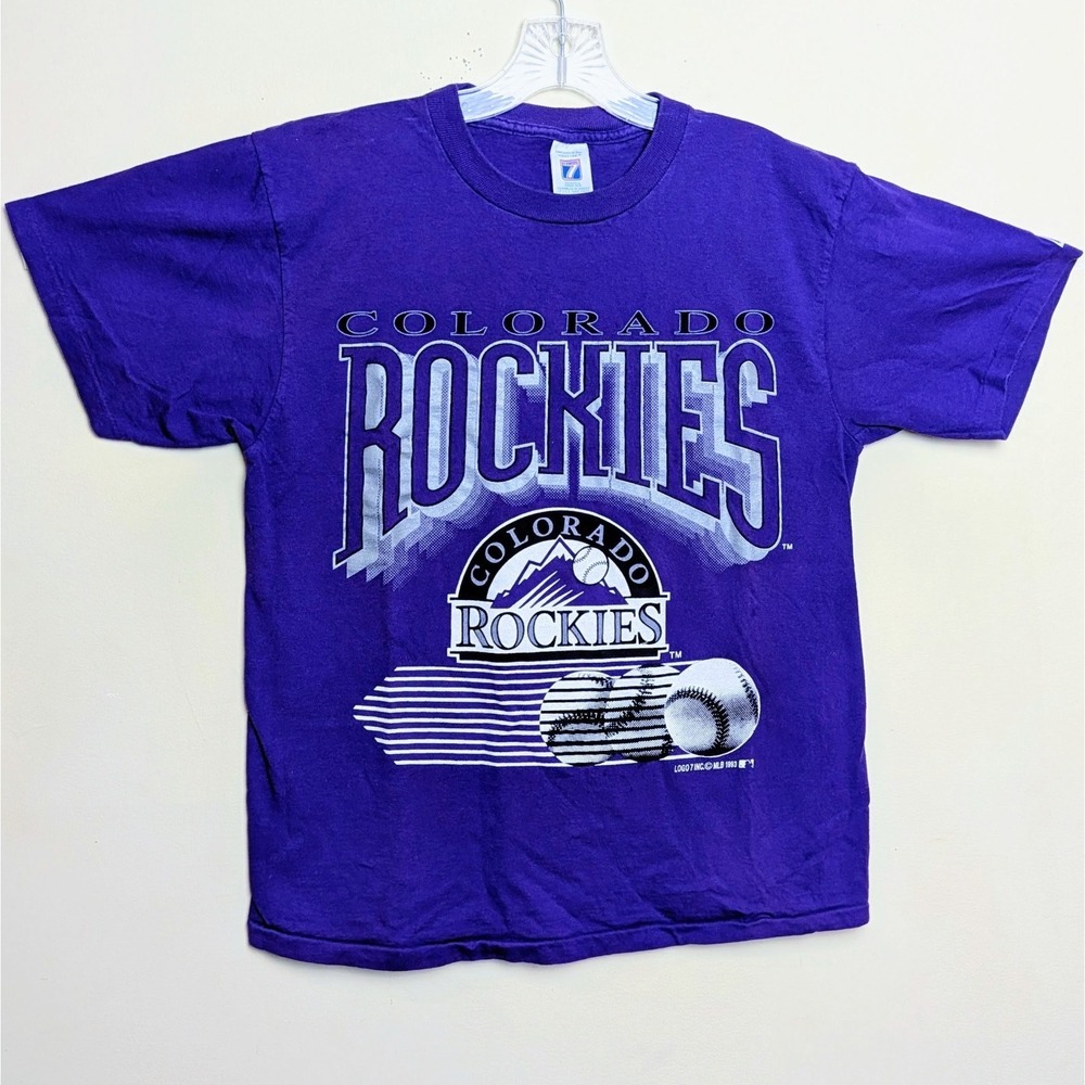 Vintage Colorado Rockies MLB Baseball Logo 7 Single Stitch 1993 Shirt Medium